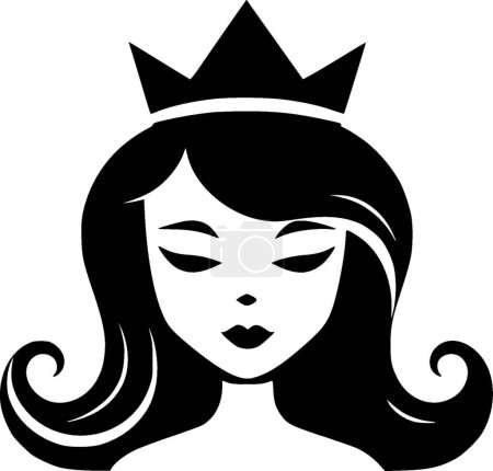 Princesa - logotipo vectorial de alta calidad - ilustración vectorial ideal para el gráfico camiseta