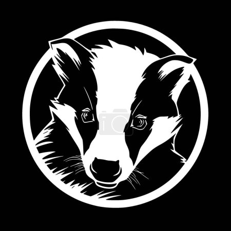 Badger - black and white vector illustration