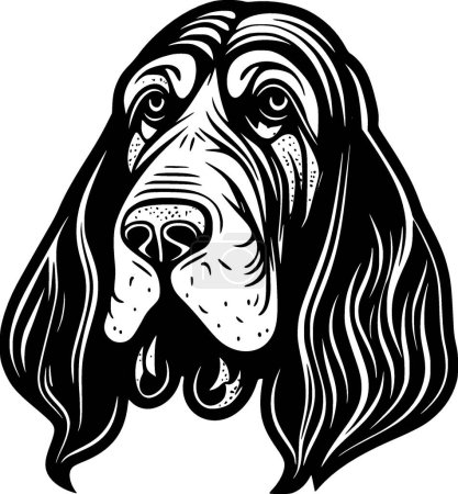 Illustration for Basset hound - minimalist and flat logo - vector illustration - Royalty Free Image