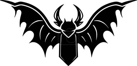 Bat - black and white isolated icon - vector illustration