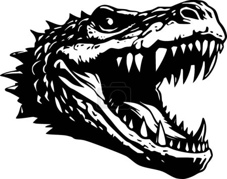 Téléchargez les illustrations : Crocodile - logo plat et minimaliste - illustration vectorielle - en licence libre de droit