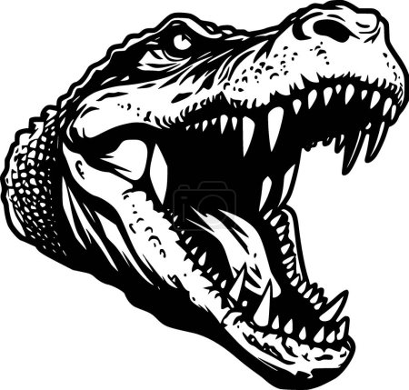 Téléchargez les illustrations : Crocodile - silhouette minimaliste et simple - illustration vectorielle - en licence libre de droit