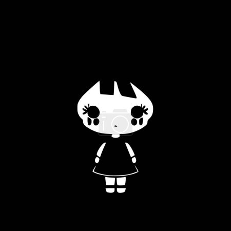 Muñeca - icono aislado en blanco y negro - ilustración vectorial