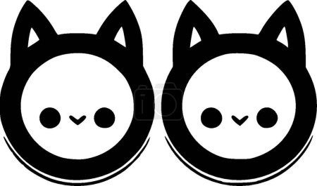 Boucles d'oreilles - illustration vectorielle noir et blanc