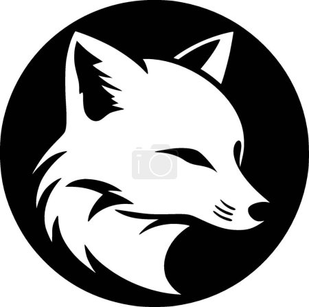 Fox - icône isolée en noir et blanc - illustration vectorielle
