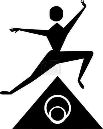 Gymnastique - illustration vectorielle en noir et blanc