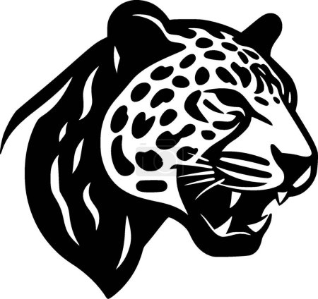 Leopard - schwarz-weiße Vektorillustration