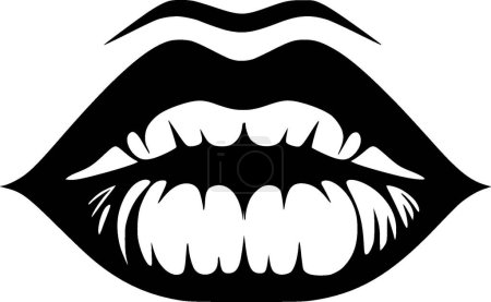 Lèvres - illustration vectorielle en noir et blanc