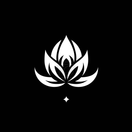 Lotusblume - minimalistisches und flaches Logo - Vektorillustration