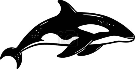 Orque - icône isolée en noir et blanc - illustration vectorielle