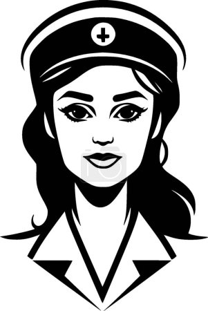 Infirmière - logo minimaliste et plat - illustration vectorielle