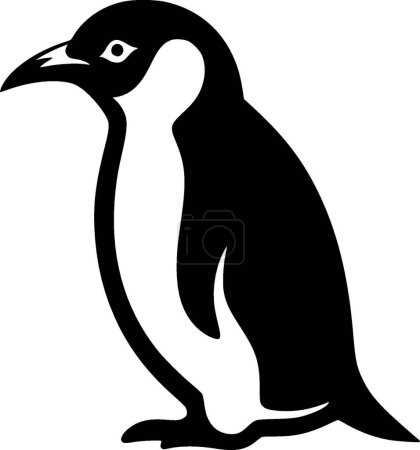 Pinguin - schwarz-weiße Vektorillustration