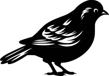 Pigeon - black and white vector illustration
