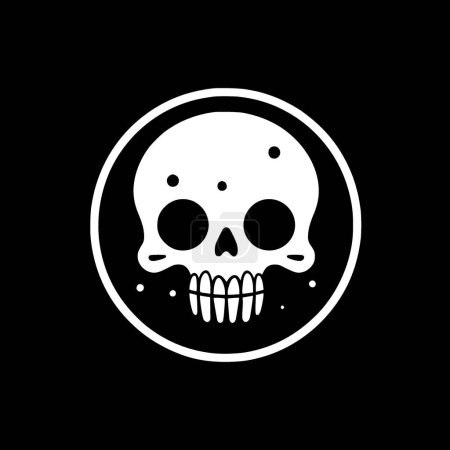 Skeleton - black and white isolated icon - vector illustration