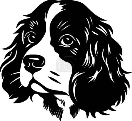 Terrier - black and white vector illustration