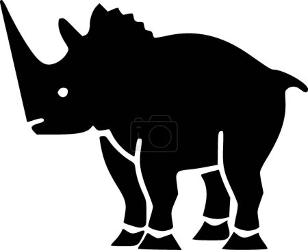 Triceratops - minimalist and simple silhouette - vector illustration