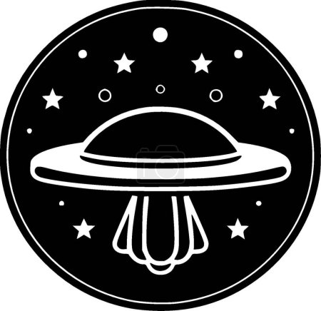 Ufo - minimalist and flat logo - vector illustration