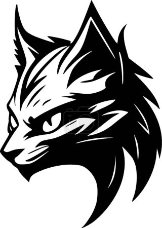 Wildcat - black and white isolated icon - vector illustration