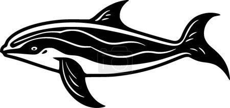 Baleine - illustration vectorielle en noir et blanc