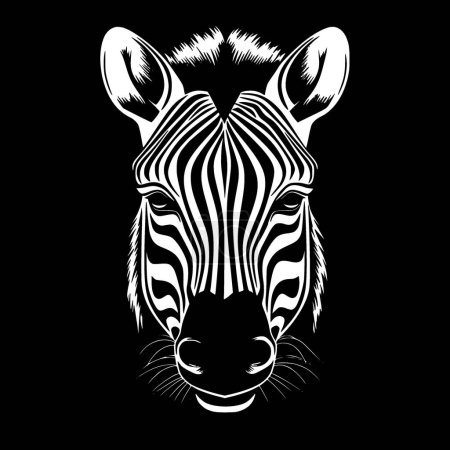 Zèbre - illustration vectorielle en noir et blanc