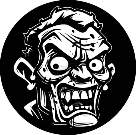 Zombie - illustration vectorielle en noir et blanc