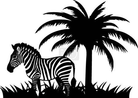 Afrique - icône isolée en noir et blanc - illustration vectorielle