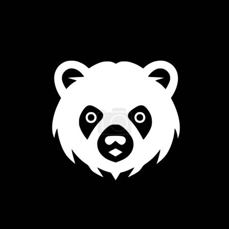 Ours - icône isolée en noir et blanc - illustration vectorielle