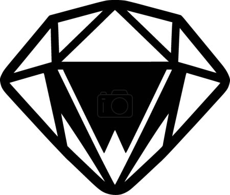 Ilustración de Diamante - logo minimalista y plano - ilustración vectorial - Imagen libre de derechos