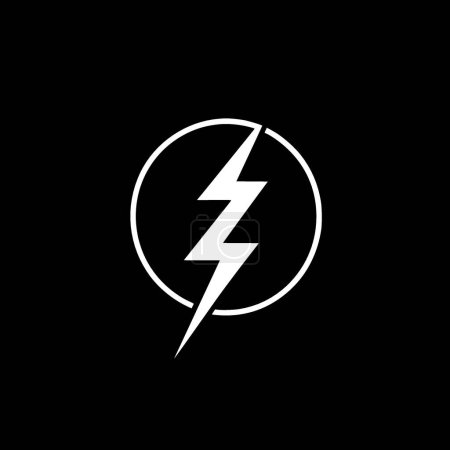 Electricity - black and white vector illustration