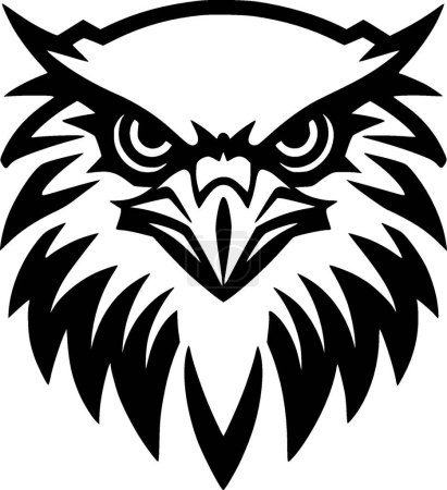 Falcon - black and white vector illustration