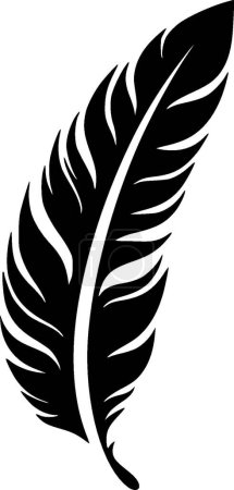 Illustration for Feather - black and white vector illustration - Royalty Free Image