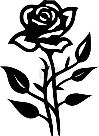 Illustration for Flowers - black and white vector illustration - Royalty Free Image