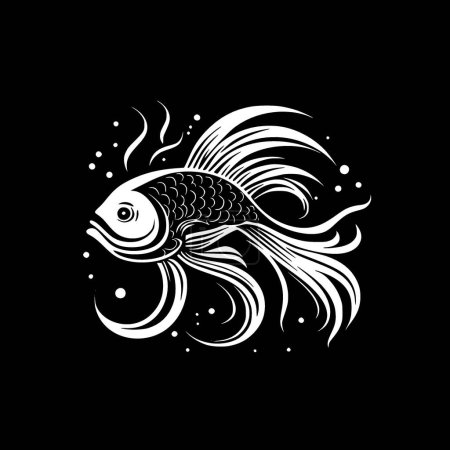 Goldfish - minimalist and simple silhouette - vector illustration