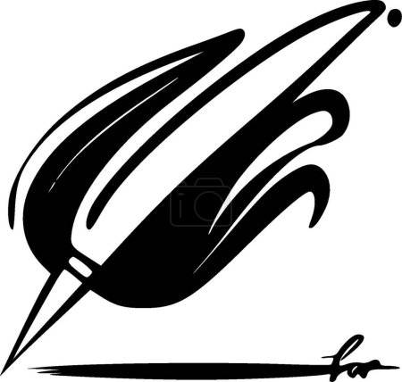 Ilustración de Escritura a mano - ilustración vectorial en blanco y negro - Imagen libre de derechos