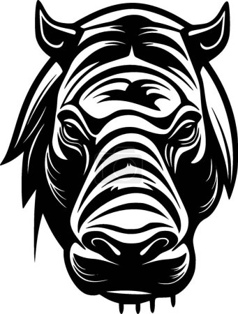 Ilustración de Hipopótamo - silueta minimalista y simple - ilustración vectorial - Imagen libre de derechos