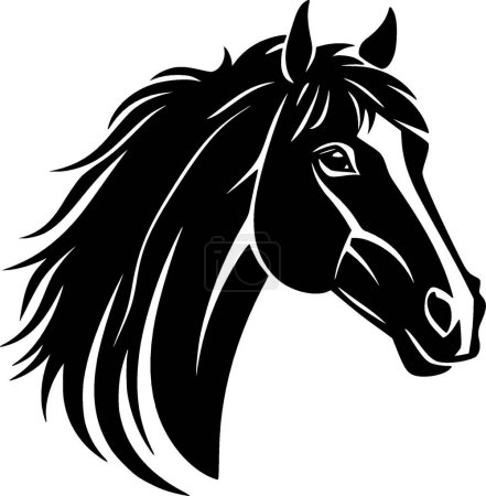 Horse - black and white vector illustration