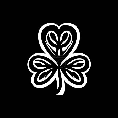 Irish - black and white isolated icon - vector illustration