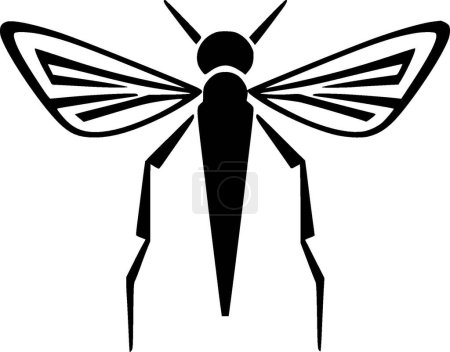 Illustration for Mosquito - black and white isolated icon - vector illustration - Royalty Free Image