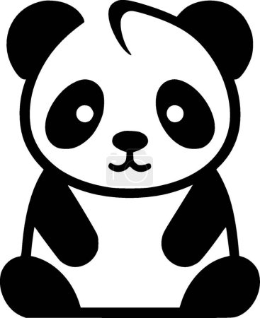 Panda - minimalistische und einfache Silhouette - Vektorillustration