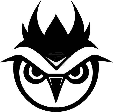 Parrot - black and white isolated icon - vector illustration