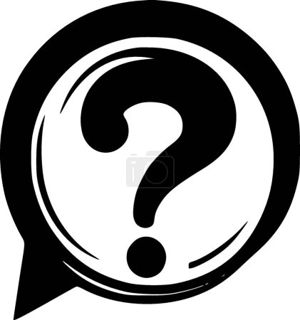 Illustration for Question - black and white isolated icon - vector illustration - Royalty Free Image