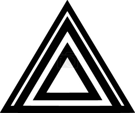 Triangle - black and white vector illustration