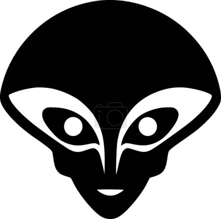 Téléchargez les illustrations : Alien - silhouette minimaliste et simple - illustration vectorielle - en licence libre de droit