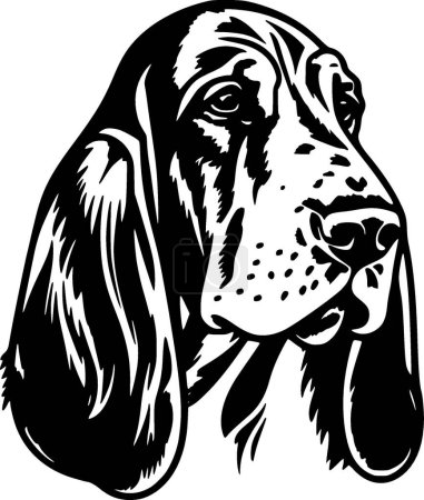 Illustration for Basset hound - minimalist and simple silhouette - vector illustration - Royalty Free Image