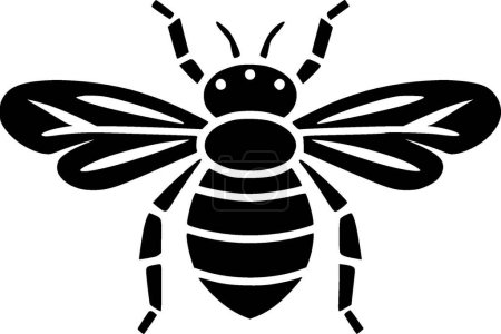 Bee - black and white isolated icon - vector illustration