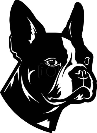 Boston terrier - minimalist and flat logo - vector illustration