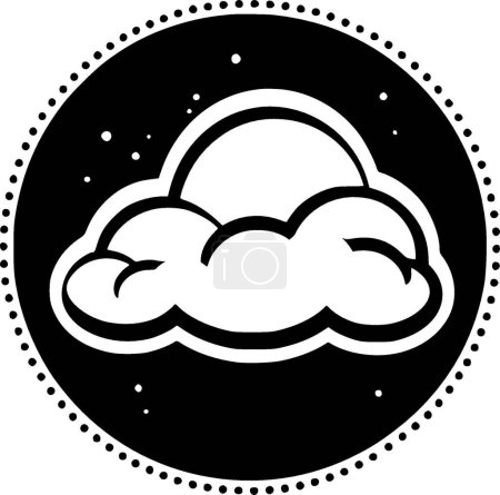 Cloud - black and white isolated icon - vector illustration