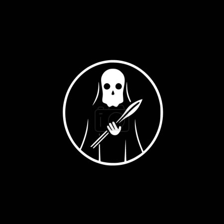 Illustration for Death - minimalist and flat logo - vector illustration - Royalty Free Image