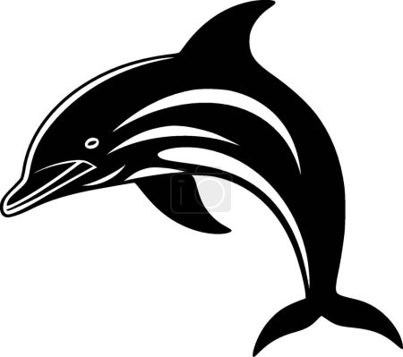 Dolphin - logo minimaliste et plat - illustration vectorielle