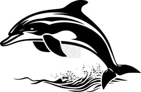 Dolphin - minimalist and simple silhouette - vector illustration